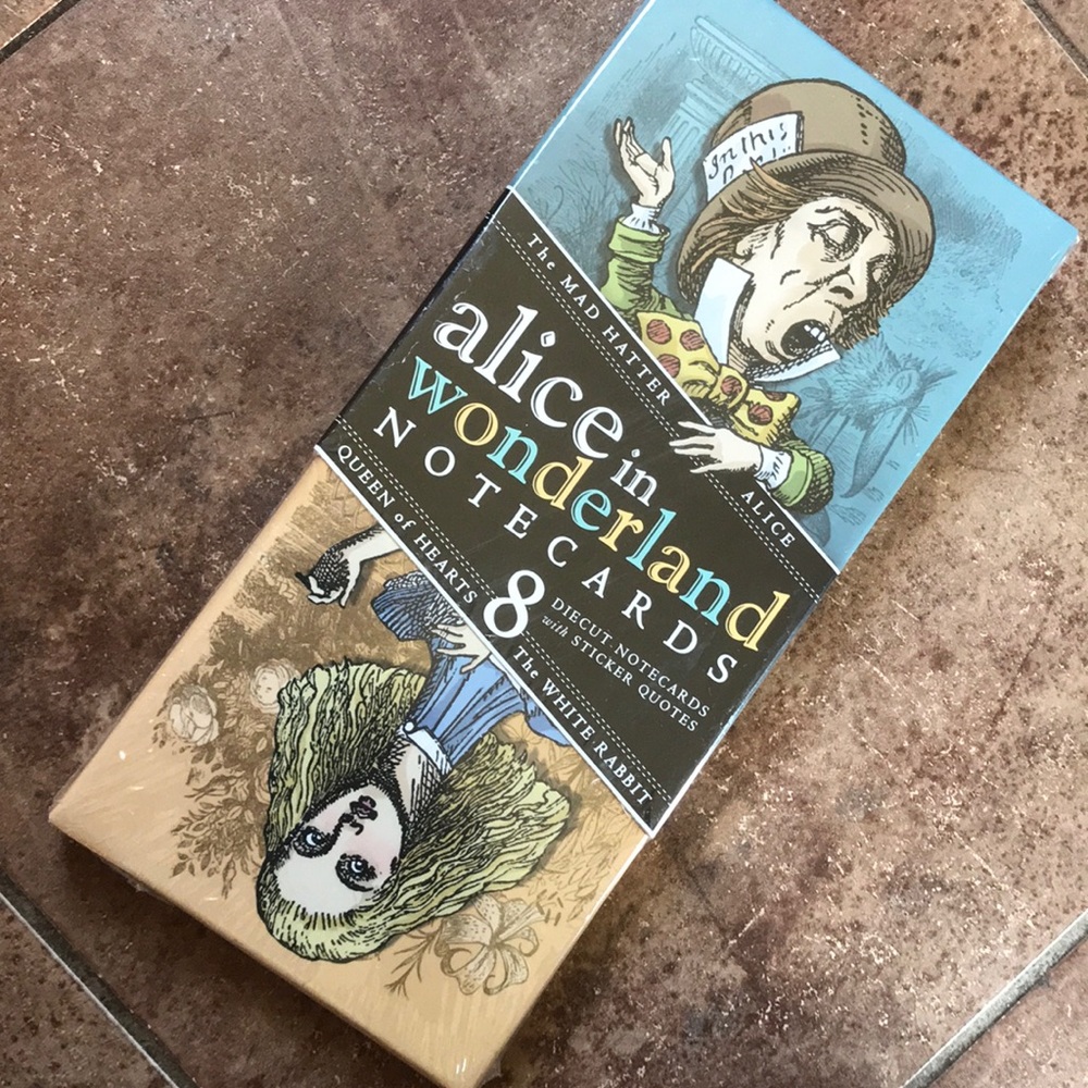 Alice in Wonderland diecut notecards & stickers